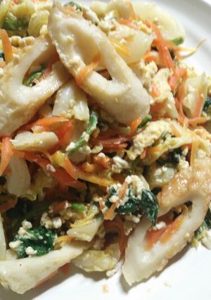 ★給料日前に！ちくわと豆腐の玉子炒め★-レシピのメイン写真