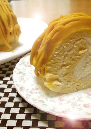 10月のデザート☆パンプキンロールケーキ-レシピのメイン写真