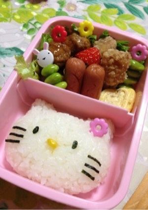 初めてのキャラ弁♡キティちゃん-レシピのメイン写真
