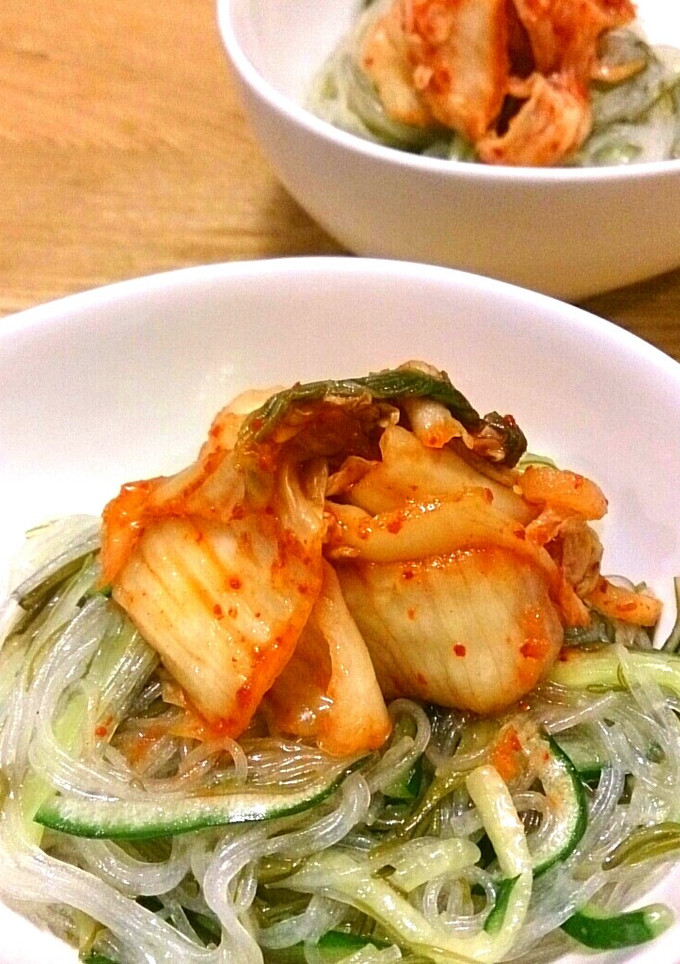 春雨とめかぶの和え物 冷麺風-レシピのメイン写真