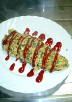 ニラ納豆オムレツ-レシピのメイン写真
