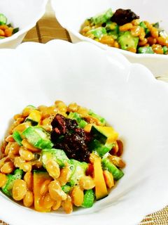 かぼちゃとオクラの納豆あえ♪-レシピのメイン写真