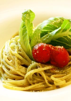 地中海レタスのジェノベーゼ風パスタ-レシピのメイン写真