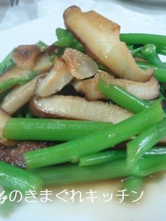 空芯菜と椎茸のにんにく炒め-レシピのメイン写真