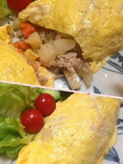 じゃがいもと挽肉の和風オムレツ-レシピのメイン写真