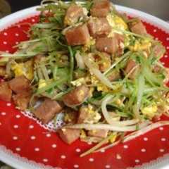 รูปของ スパム＆もやし＆豆苗チャンプルー