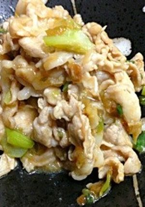 豚肉と長葱のニンニクポン酢炒め-レシピのメイン写真