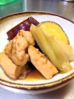 さつまいもとササミの煮物-レシピのメイン写真