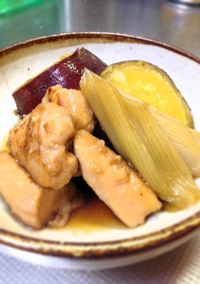 さつまいもとササミの煮物-レシピのメイン写真