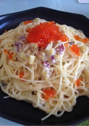 秋です！薩摩芋とイクラのクリームパスタ☆-レシピのメイン写真