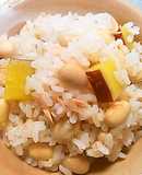 ツナと大豆とさつま芋の炊き込みごはん