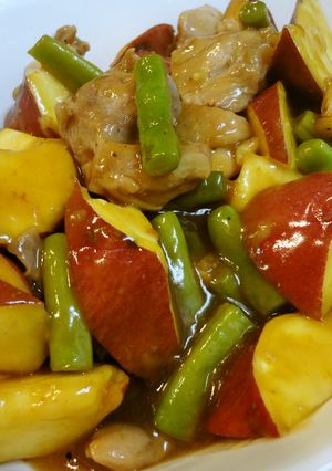 サツマイモと鶏肉の生姜甘酢炒め-レシピのメイン写真