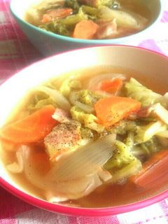 簡単!野菜とベーコンのスープ煮・生姜入り-レシピのメイン写真