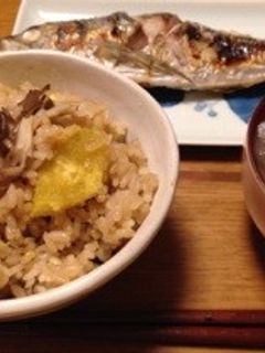 秋の味覚!キノコとサツマイモの炊込みご飯-レシピのメイン写真