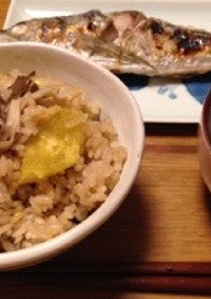 秋の味覚！キノコとサツマイモの炊込みご飯-レシピのメイン写真
