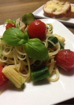 豆苗とコロコロ野菜のパスタサラダ-レシピのメイン写真