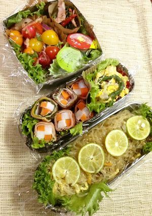 ニンジン長芋✴︎市松模様巻き-レシピのメイン写真