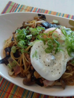 納豆と昆布の佃煮のパスタ-レシピのメイン写真