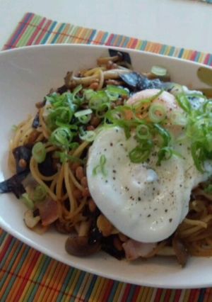 納豆と昆布の佃煮のパスタ-レシピのメイン写真