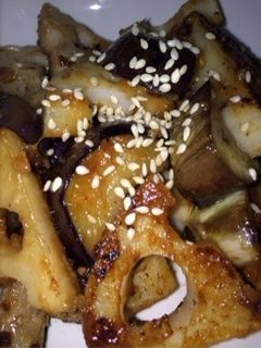 はちみつ味噌☆なす×蓮根×薩摩芋炒め-レシピのメイン写真