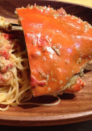 ワタリガニのトマトクリームパスタ-レシピのメイン写真