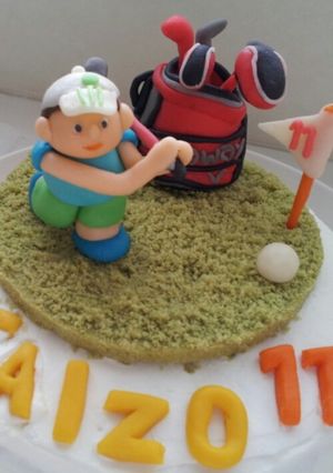 誕生日ケーキ！ マジパンでゴルフケーキ～-レシピのメイン写真