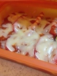 ルクエで茄子きのこ青菜のトマトグラタン-レシピのメイン写真
