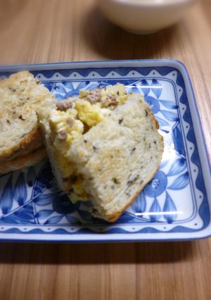 小松菜入り食パンで卵サンド-レシピのメイン写真