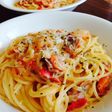 トマト・生クリーム・生ハムのパスタ