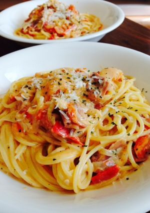 トマト・生クリーム・生ハムのパスタ-レシピのメイン写真