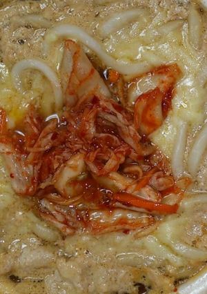 簡単!鍋焼キムチーズうどん-レシピのメイン写真