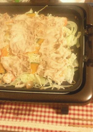 ＊ホットプレートで蒸ししゃぶしゃぶ-レシピのメイン写真