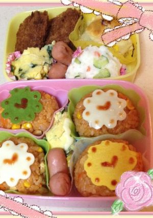 カップケーキ風おにぎり★キャラ弁デコ弁-レシピのメイン写真