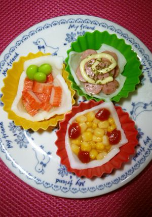 お弁当に♥簡単彩り　はんぺんカップ-レシピのメイン写真