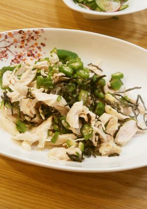 おつまみ✿鶏ささみとオクラのふじっ子和え-レシピのメイン写真