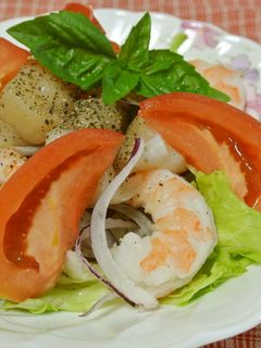 おしゃれな~♪ バジル&シーフードサラダ-レシピのメイン写真