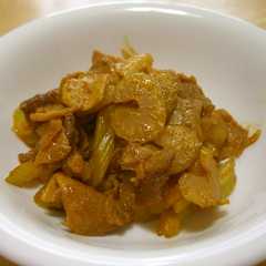 รูปของ セロリと豚こまのカレー炒め