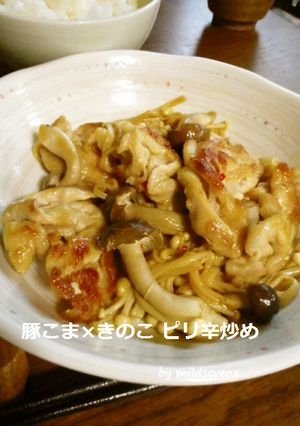 豚コマ×きのこ ピリっとめんつゆ炒め-レシピのメイン写真