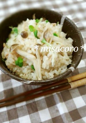 mきのこたっぷり秋の炊き込み-レシピのメイン写真