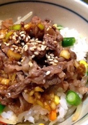 豆もやしの焼肉丼-レシピのメイン写真