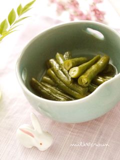 三度豆の煮びたし~豚角煮のスープで~-レシピのメイン写真