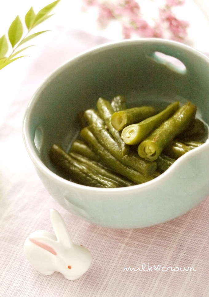 三度豆の煮びたし～豚角煮のスープで～-レシピのメイン写真