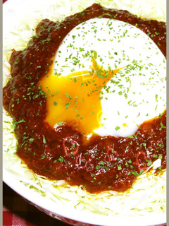 セブンのボロネーゼソースキャベツ温玉丼!-レシピのメイン写真