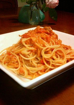 ツナのトマトクリームパスタ-レシピのメイン写真