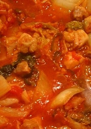 5分で作る！！白菜と鶏肉のトマト煮込み-レシピのメイン写真