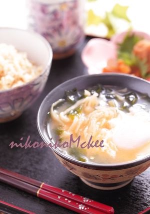 コツあり旨味玉葱♡とろぉり半熟卵お味噌汁-レシピのメイン写真