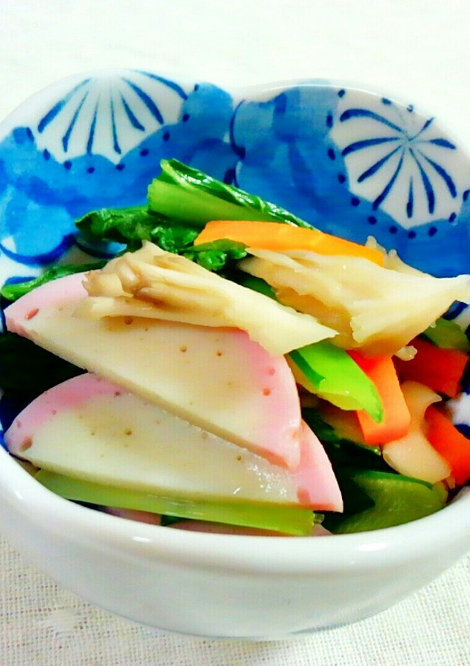 小松菜・舞茸と蒲鉾のさっと煮♪-レシピのメイン写真