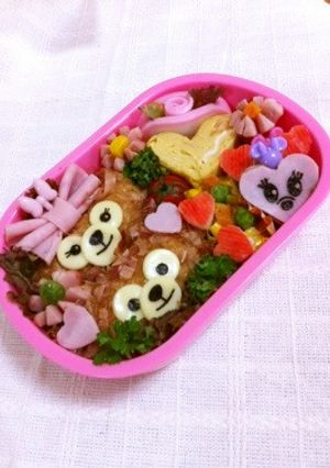 ダッフィー＆シェリーメイのおいなり弁当-レシピのメイン写真