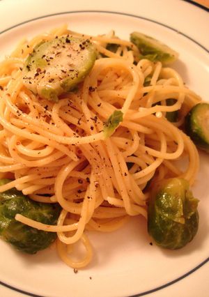 芽キャベツとマスタードのパスタ-レシピのメイン写真