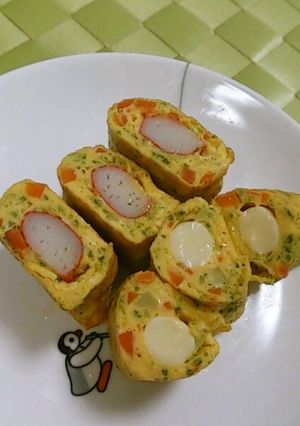 チーズINカラフル野菜卵焼き★お弁当に♫-レシピのメイン写真